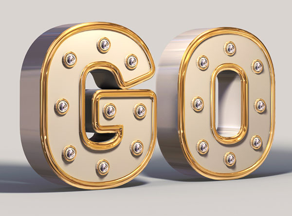 Create a Shiny, White and Gold, 3D Text Effect in Adobe Photoshop