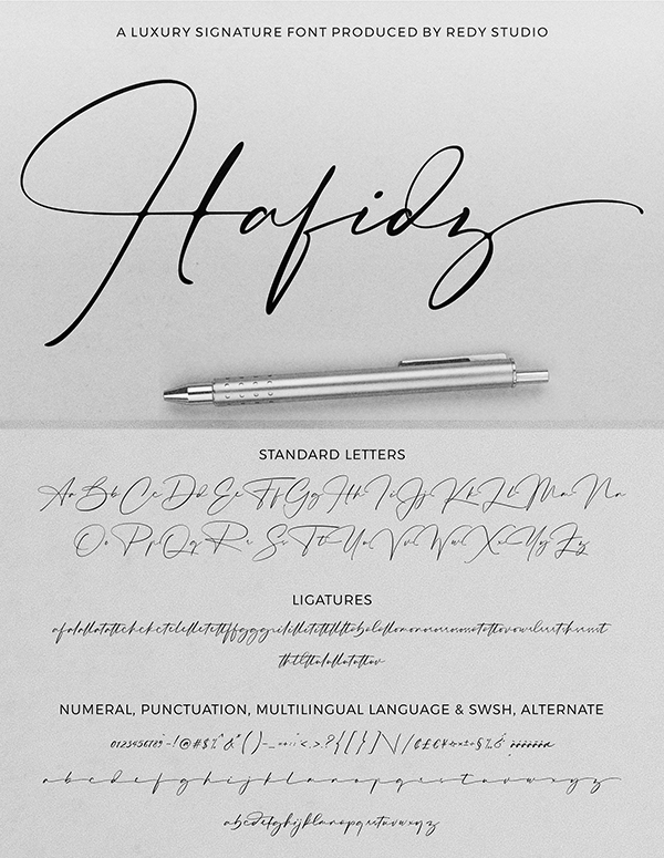 Hafidz | Luxury Signature Font