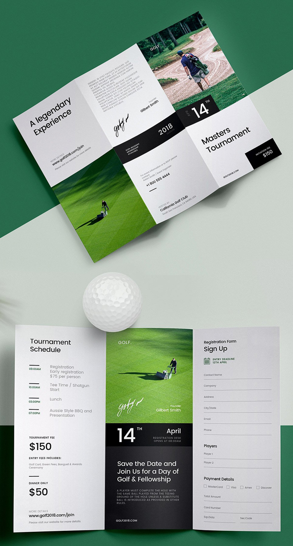 Golf Tournament Trifold Brochure