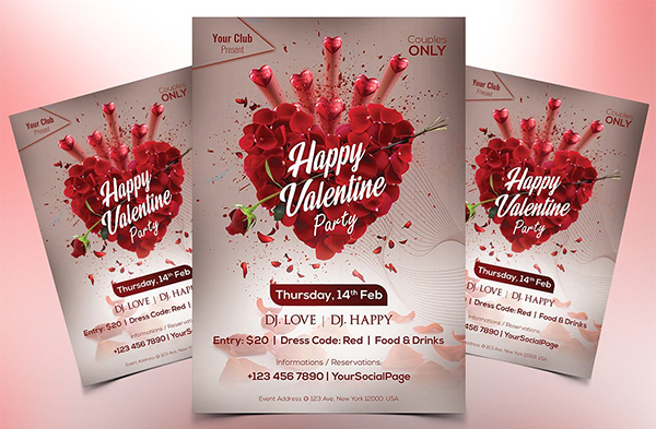 Valentine Party 2019 Flyer Template