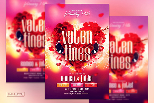 Colorful Valentines Flyer Template