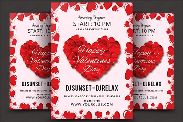 Red Valentines Day Psd Flyer Template
