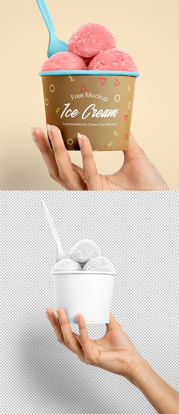 Freebie : Special Summer Ice Cream Cup PSD Mockup