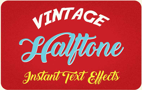 Vintage Halftone Illustrator Text Effects