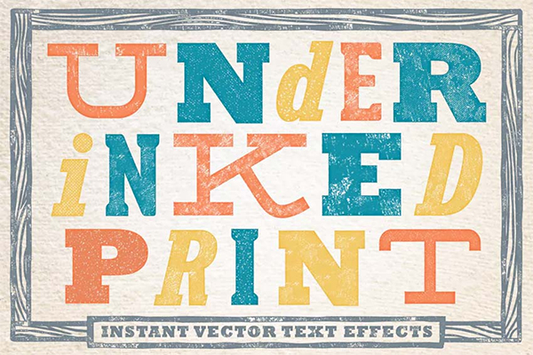 Under-Inked Print - Halftone Vector Text Effects