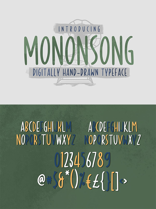 Monosong Hand - Drawn Font