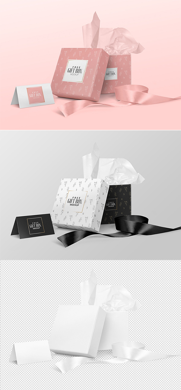 Free Elegant Gift Box Mockup