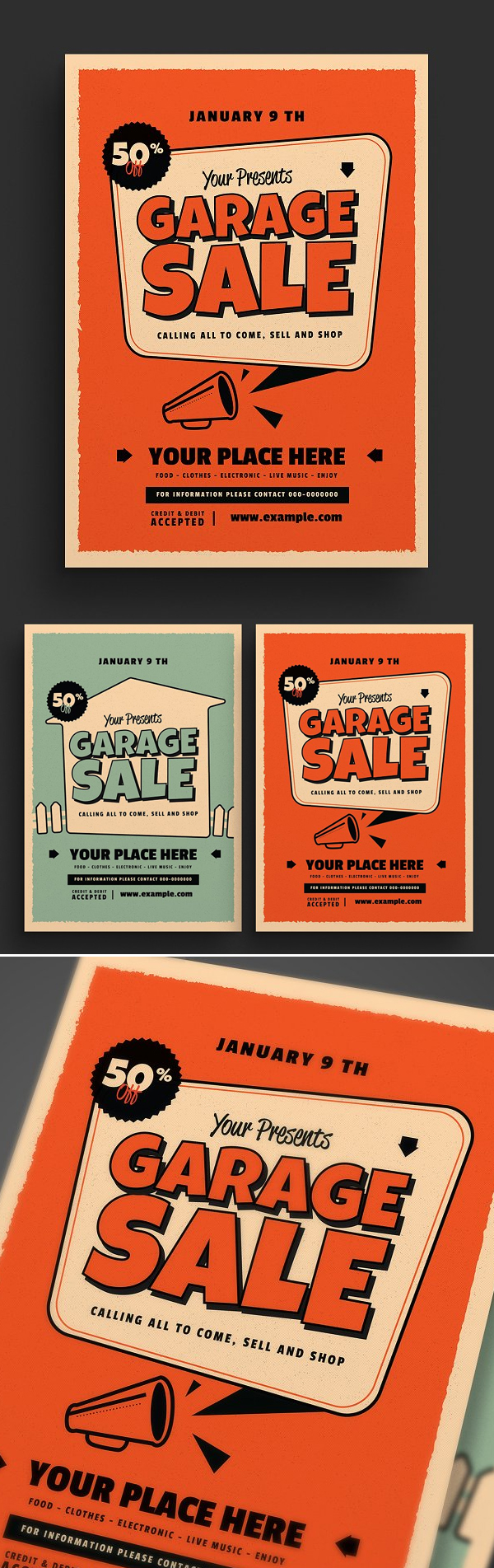 Retro Garage Sale Event Flyer