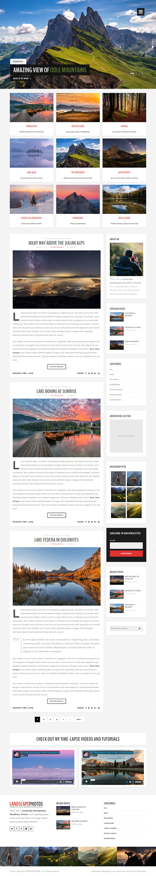 Land - Photography WordPress Theme