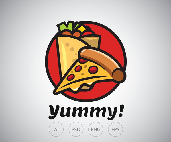 Kebab and Pizza Logo Template