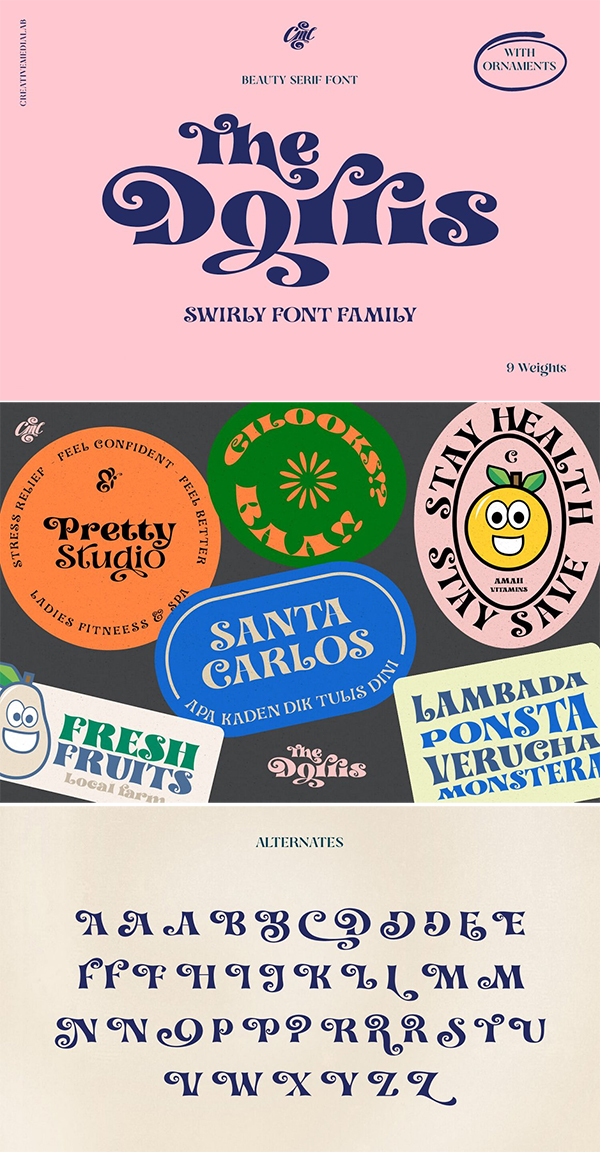 Dorris - Swirly Font Family