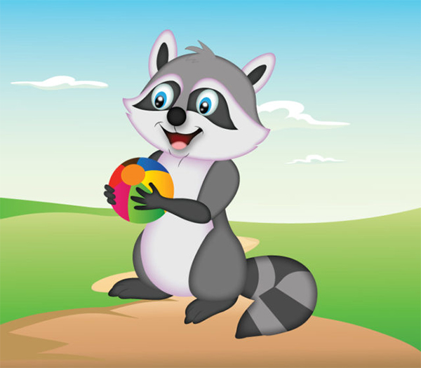 Raccoon Cartoon Illustration