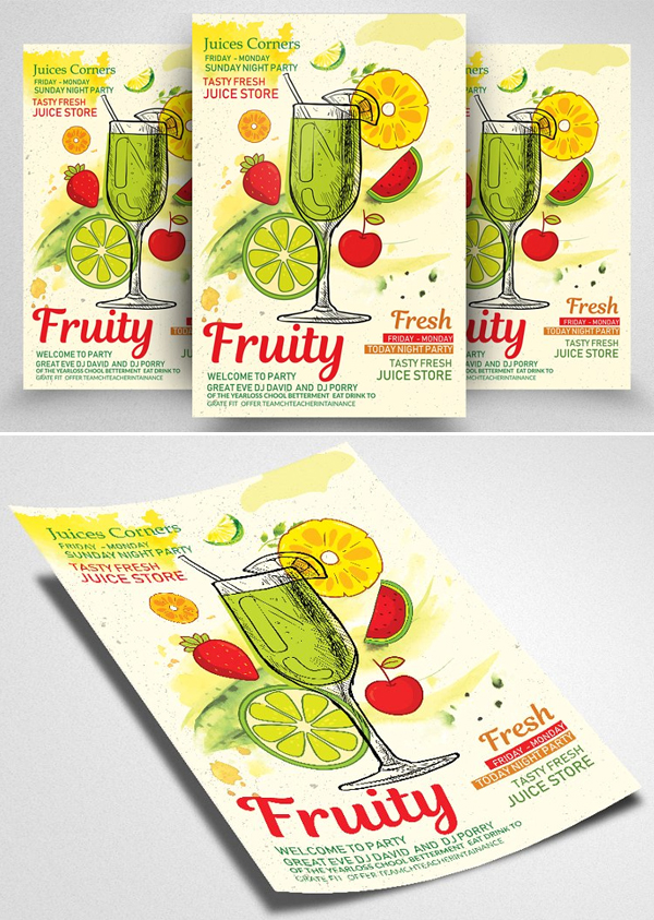Fresh Juices Shop Flyer / Poster