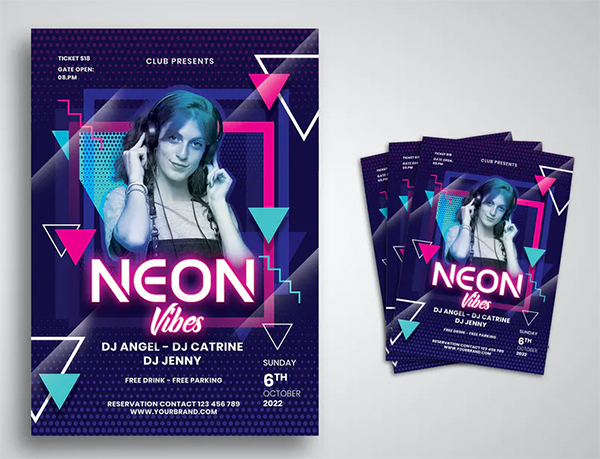 Awesome Neon Party Flyer