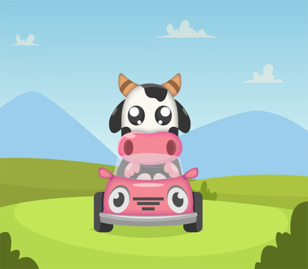 Illustrator Vector Tutorial Driving Cow