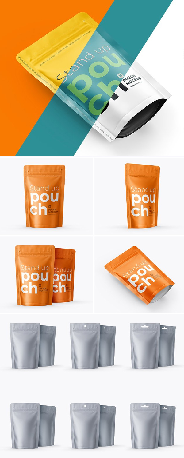 4 PSD Stand-Up Pouch Mockup