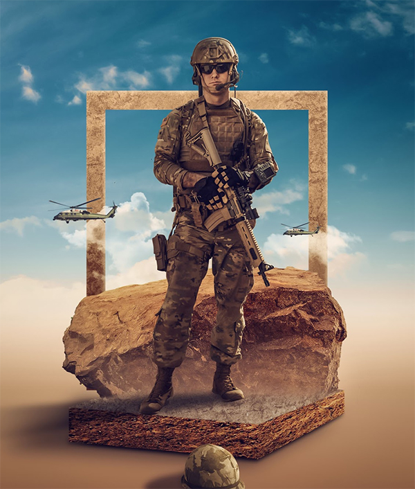 How to Make a Photo Manipulation Titled Armed Forces