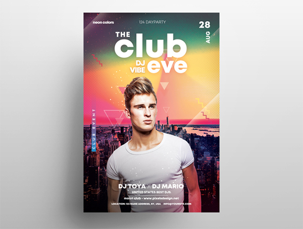 Club Eve Party Free PSD Flyer Template