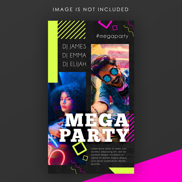 Free Mega Party Instagram Story PSD Template