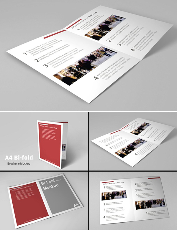 Simple A4 Bifold Brochure Mockup