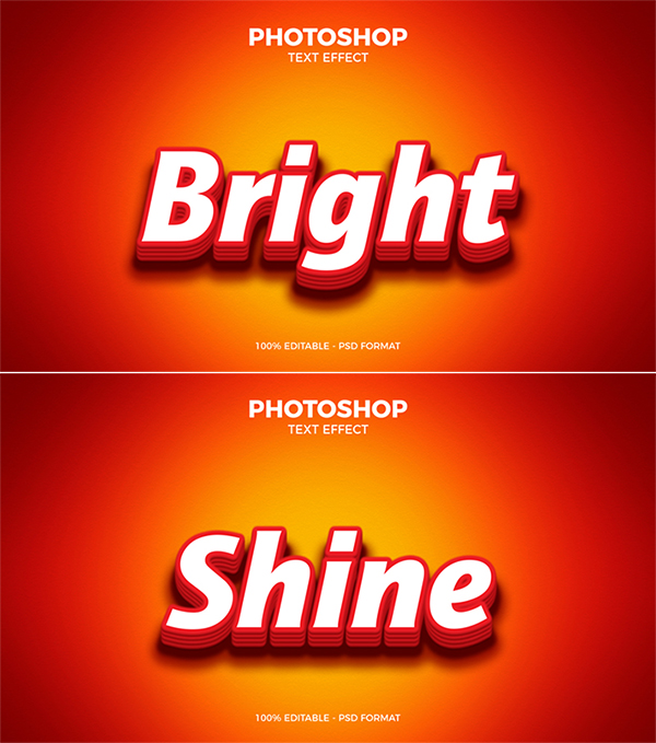 Free Bright Photoshop Text Effect