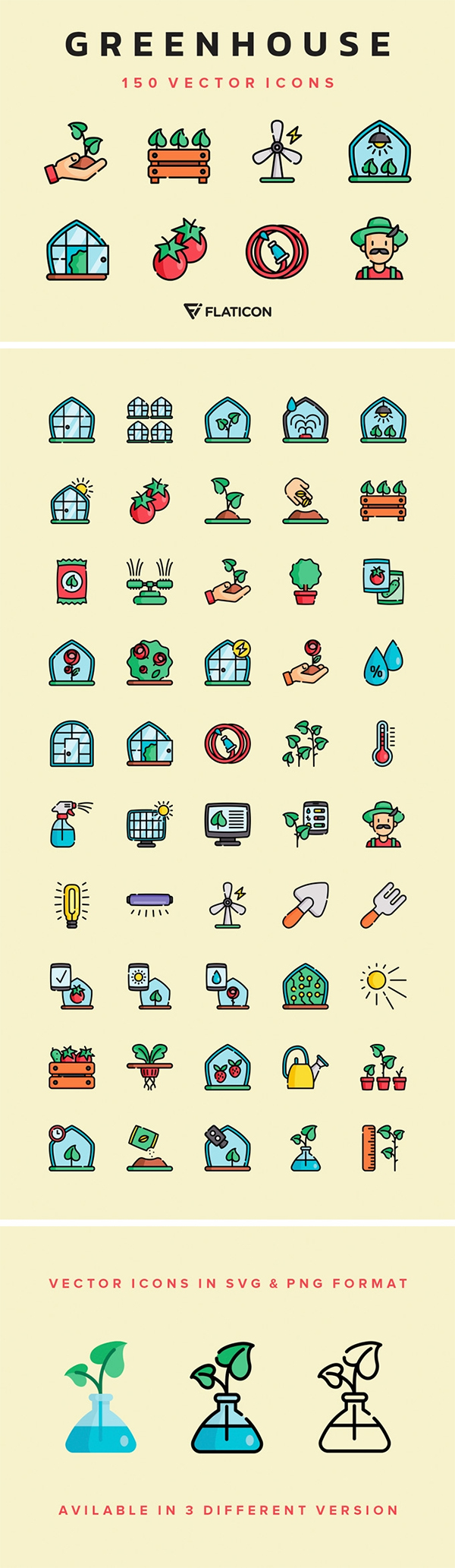 Green House Vector Icons