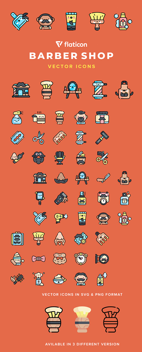 Barber Shop Vector Icons