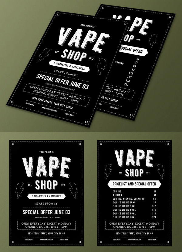 Vape Shop Flyer Design