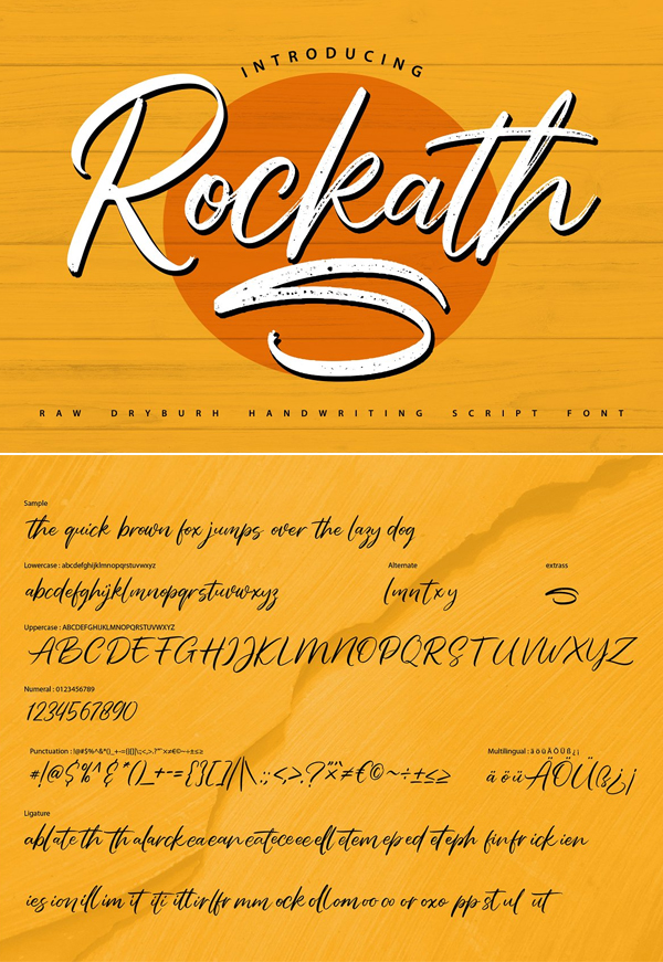 Rockaths | Handwriting Script Font