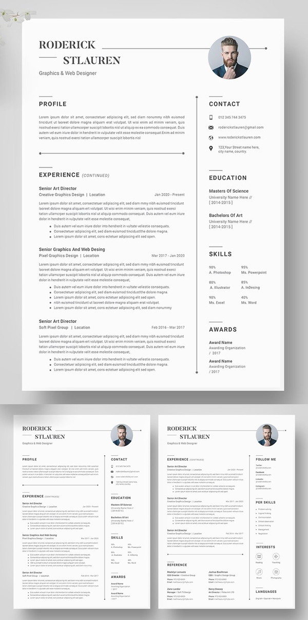 Stylish Resume Template / CV
