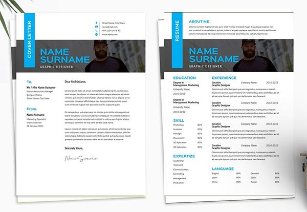 Graphic Cover Resume Designer