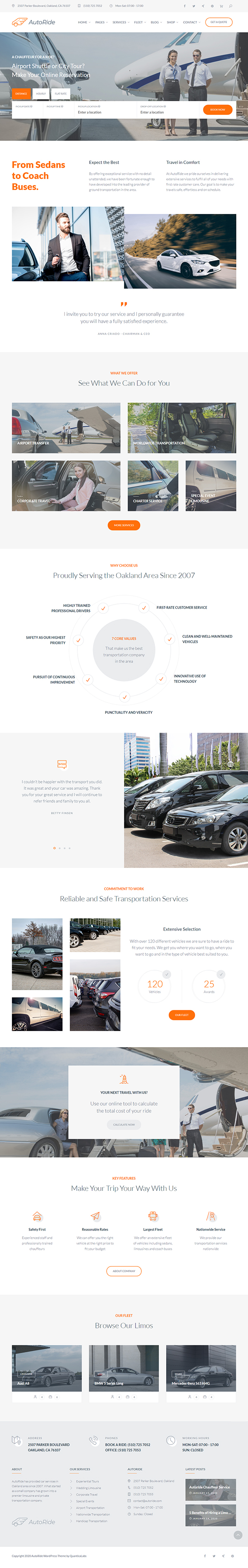 AutoRide - Chauffeur Booking WordPress Theme