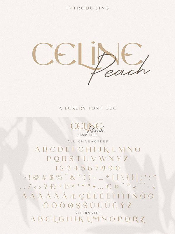 Celine Peach - A Luxury Font