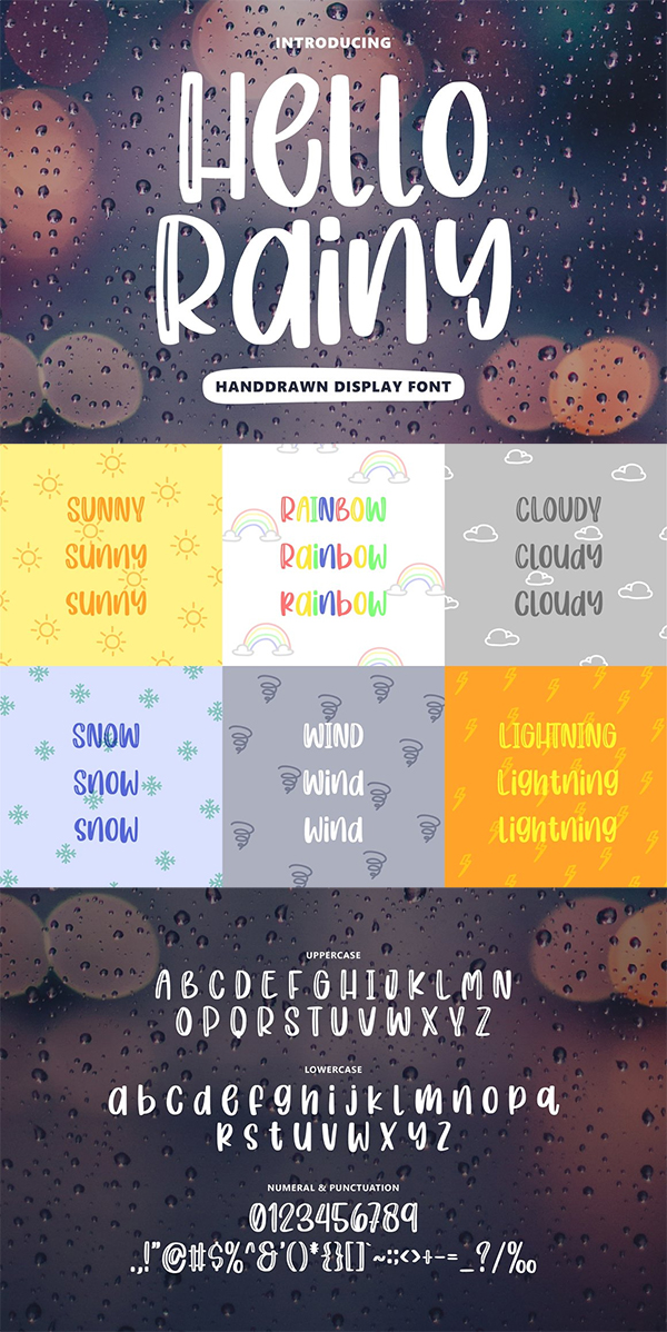 Hello Rainy - Quirky Handdrawn Font