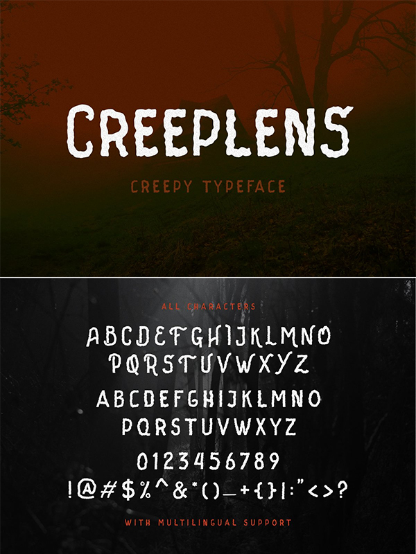 Creeplens - Creepy Typeface