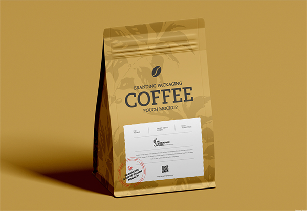 Free Coffee Packaging Pouch Mockup