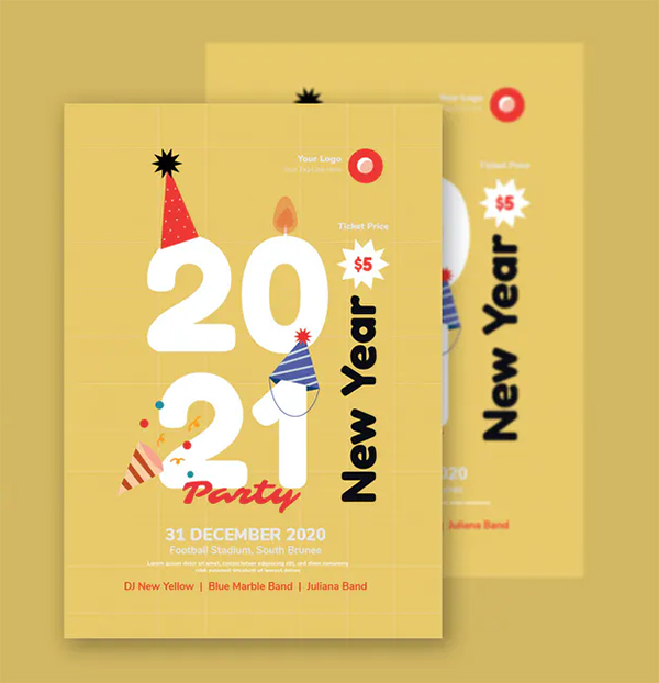 Yellow New Year - Flyer