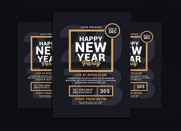 Perfect Creative New Year Party Flyer Template
