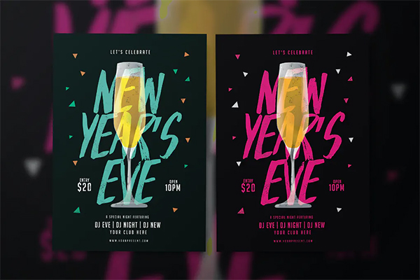 Stylish New Year Flyer Template