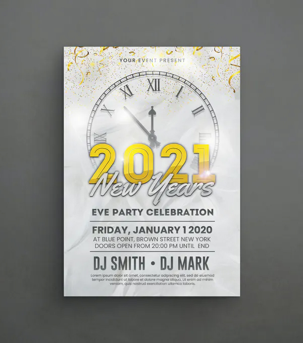 Simple New Year Flyer Template