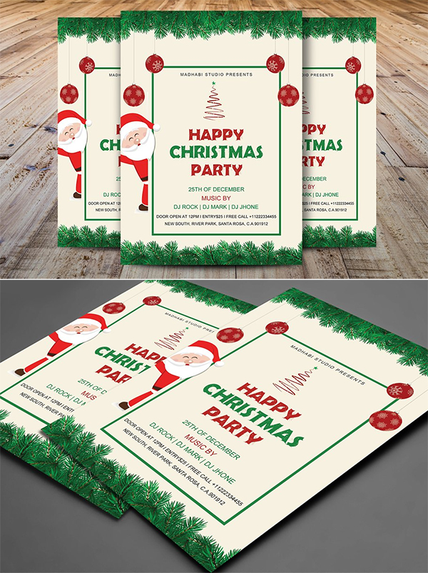 Happy Christmas Party Flyer Template