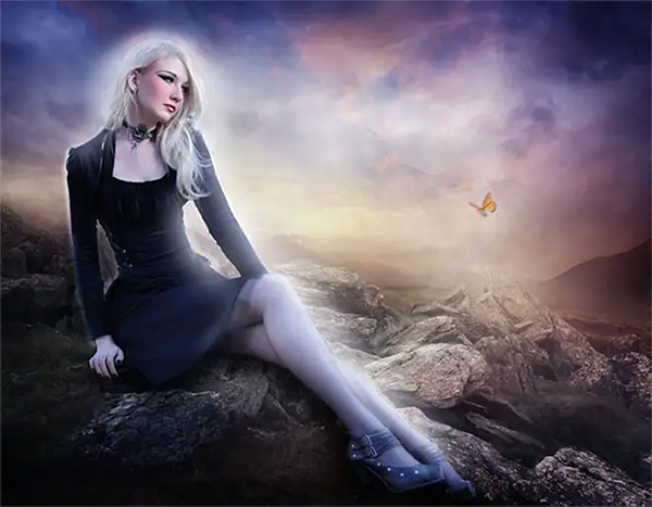 How to Create This Mystical Scene and Add Makeup to a Girl in Photoshop