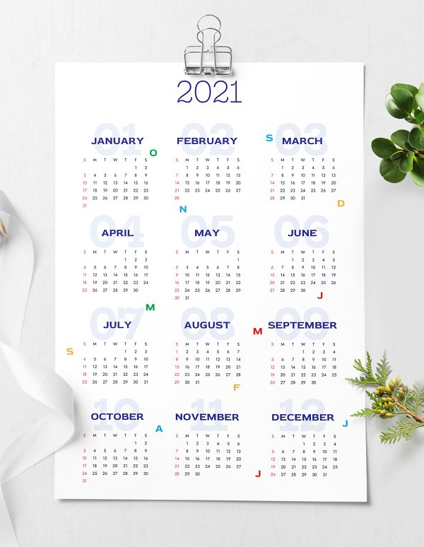 Easy Calendar 2021