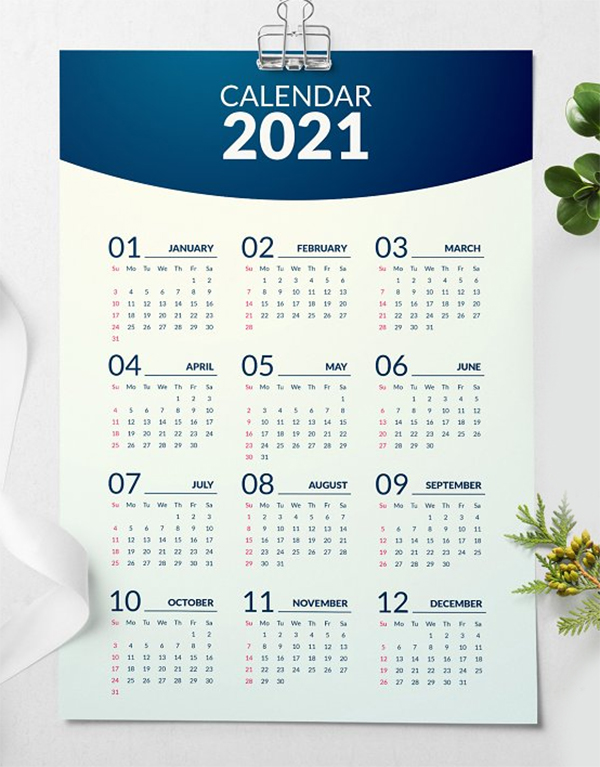 Minimal Calendar 2021