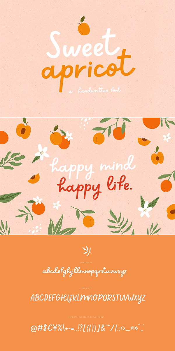Sweet apricot | Handwritten Font