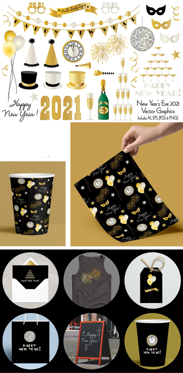 New Year's Eve 2021 Clipart Graphics
