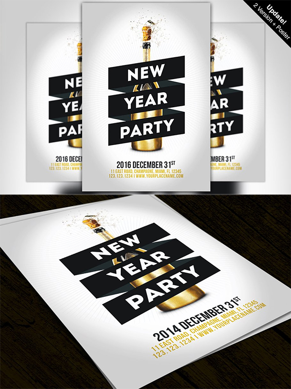 Minimal New Year Party Flyer