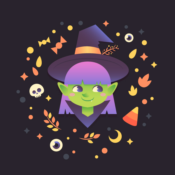 Draw a Cute Halloween Witch in Adobe Illustrator