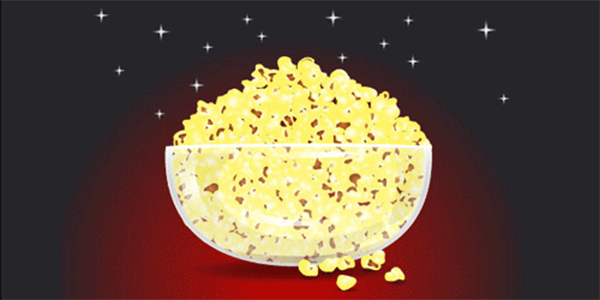Popcorn In Glass Bowl