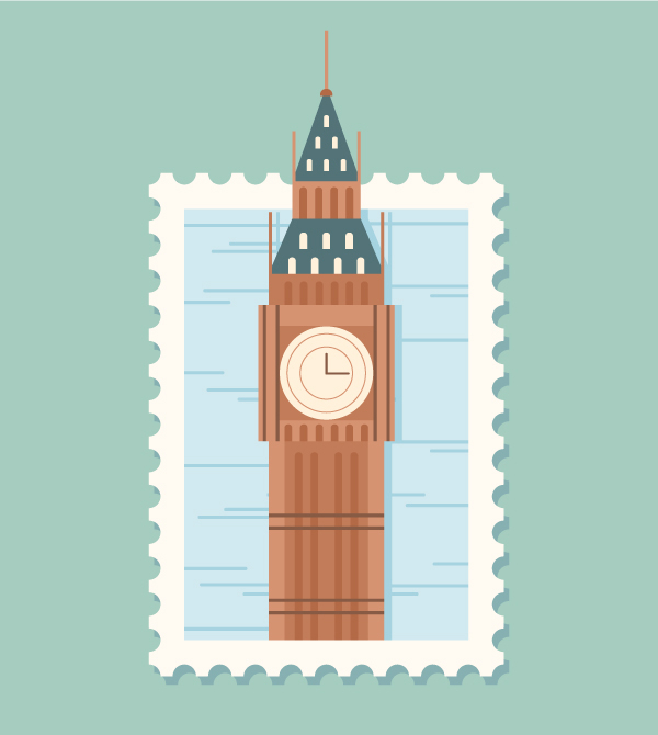 Design a Big Ben Postage Stamp in Adobe Illustrator